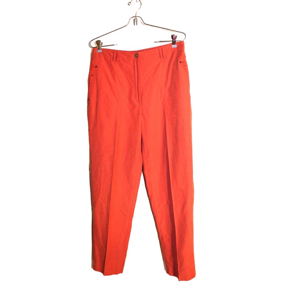 jamie sadock Coral-Orange Cropped Ankle Pants